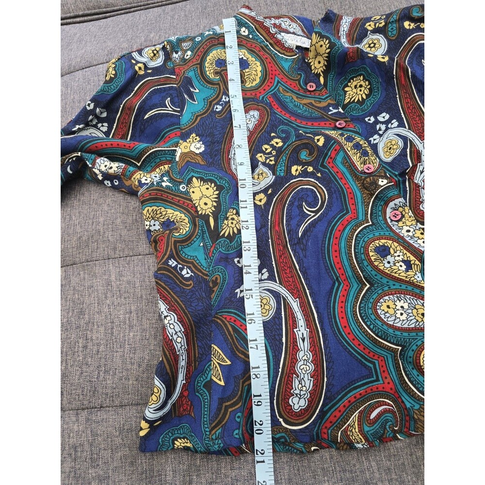 Vtg François Viannay Paris Anastasia Blouse Women’s 36 (S) 100% Wool Paisley - Picture 12 of 12